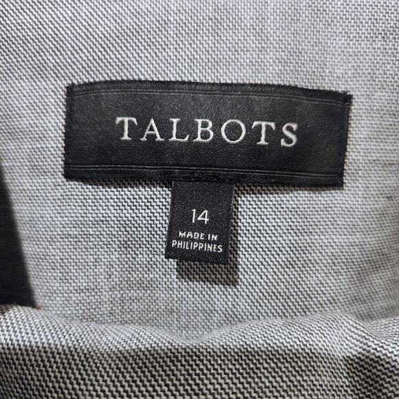 Talbots Womens Gray Tailored Sharkskin Blazer Bootcut Pants Suit Size 12/14 - Picture 3 of 16